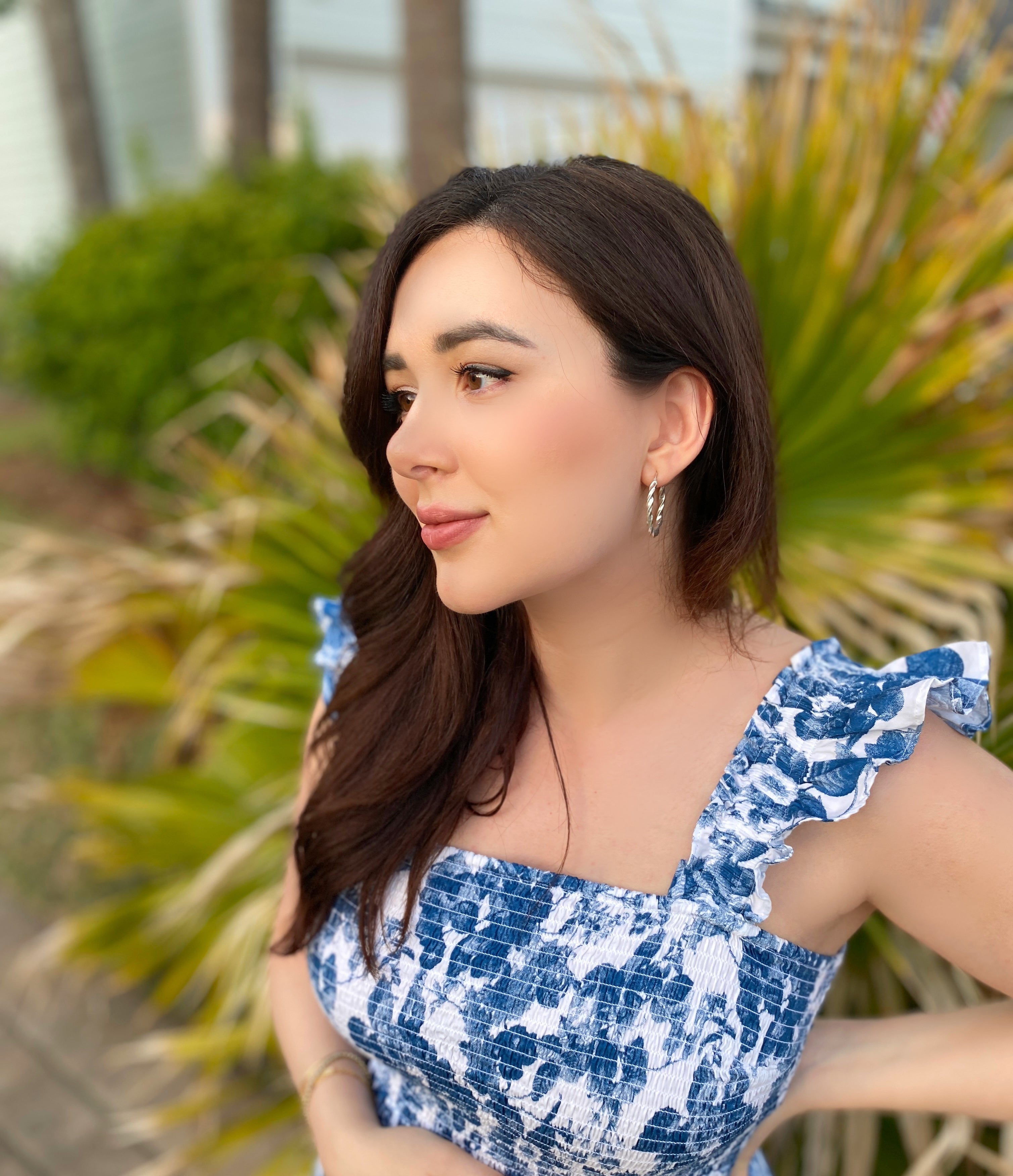 Twist Sterling Silver Hoops