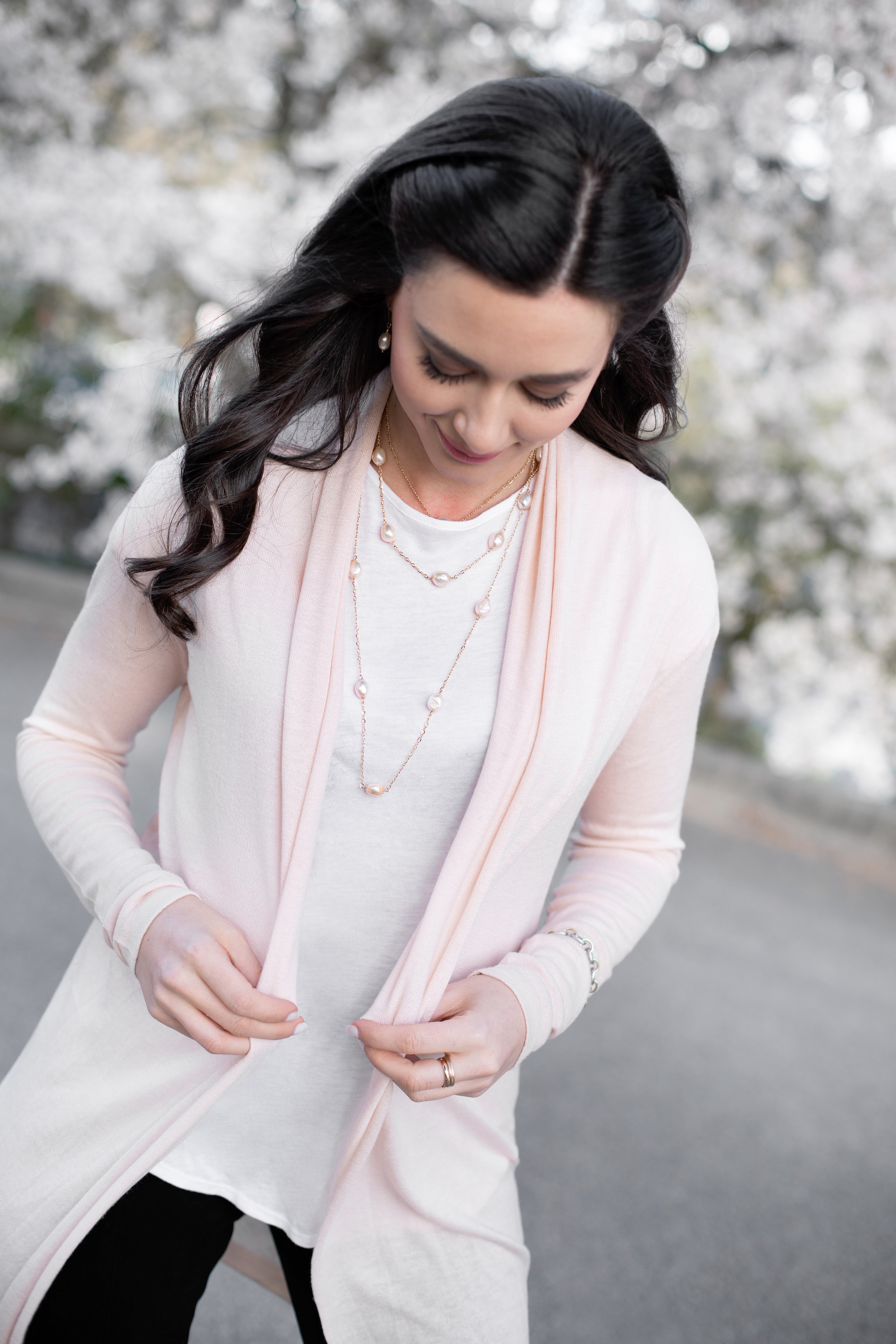 Strawberries and Cream Shawl Collar Cardigan