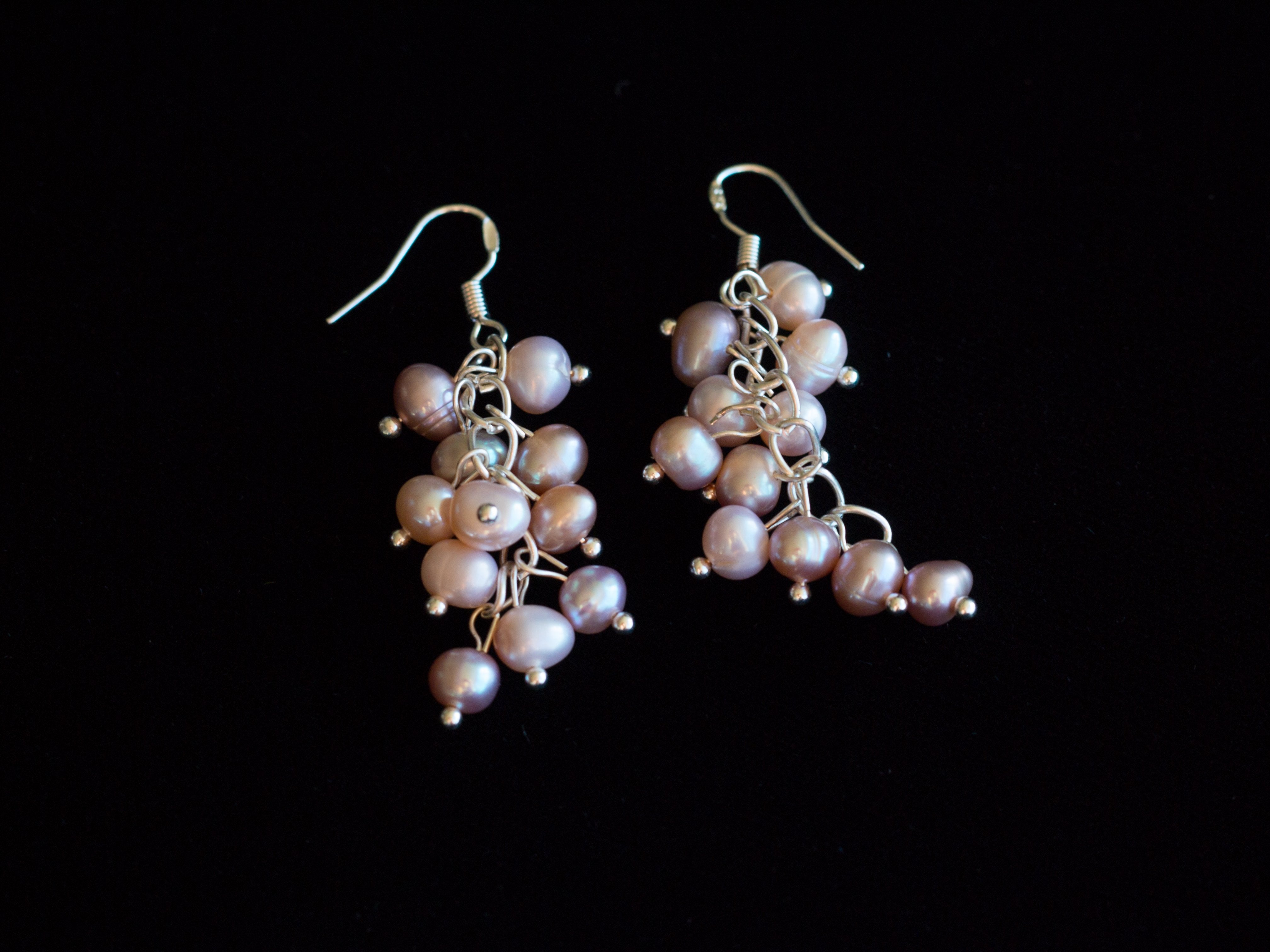 Pearl Berry Chandelier Earrings