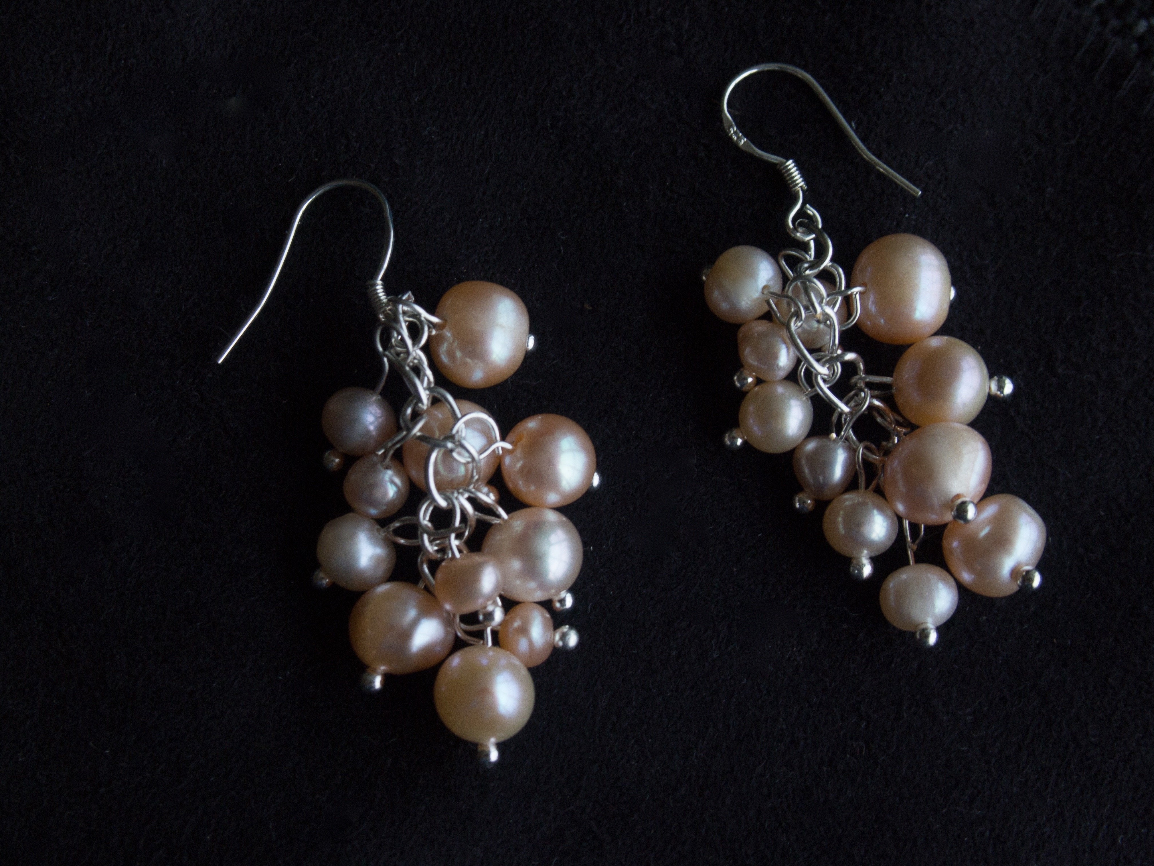 Pearl Berry Chandelier Earrings