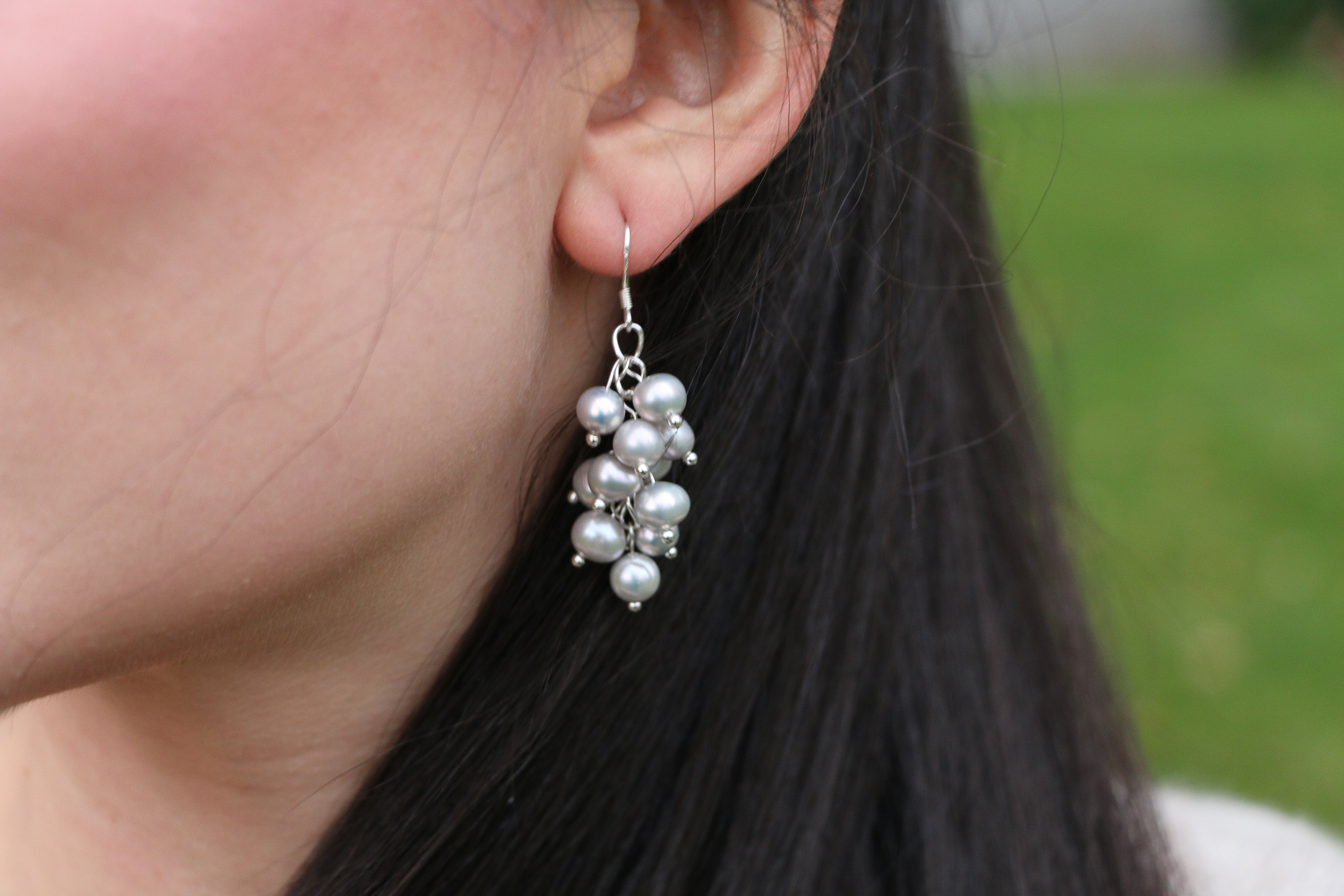 Pearl Berry Chandelier Earrings
