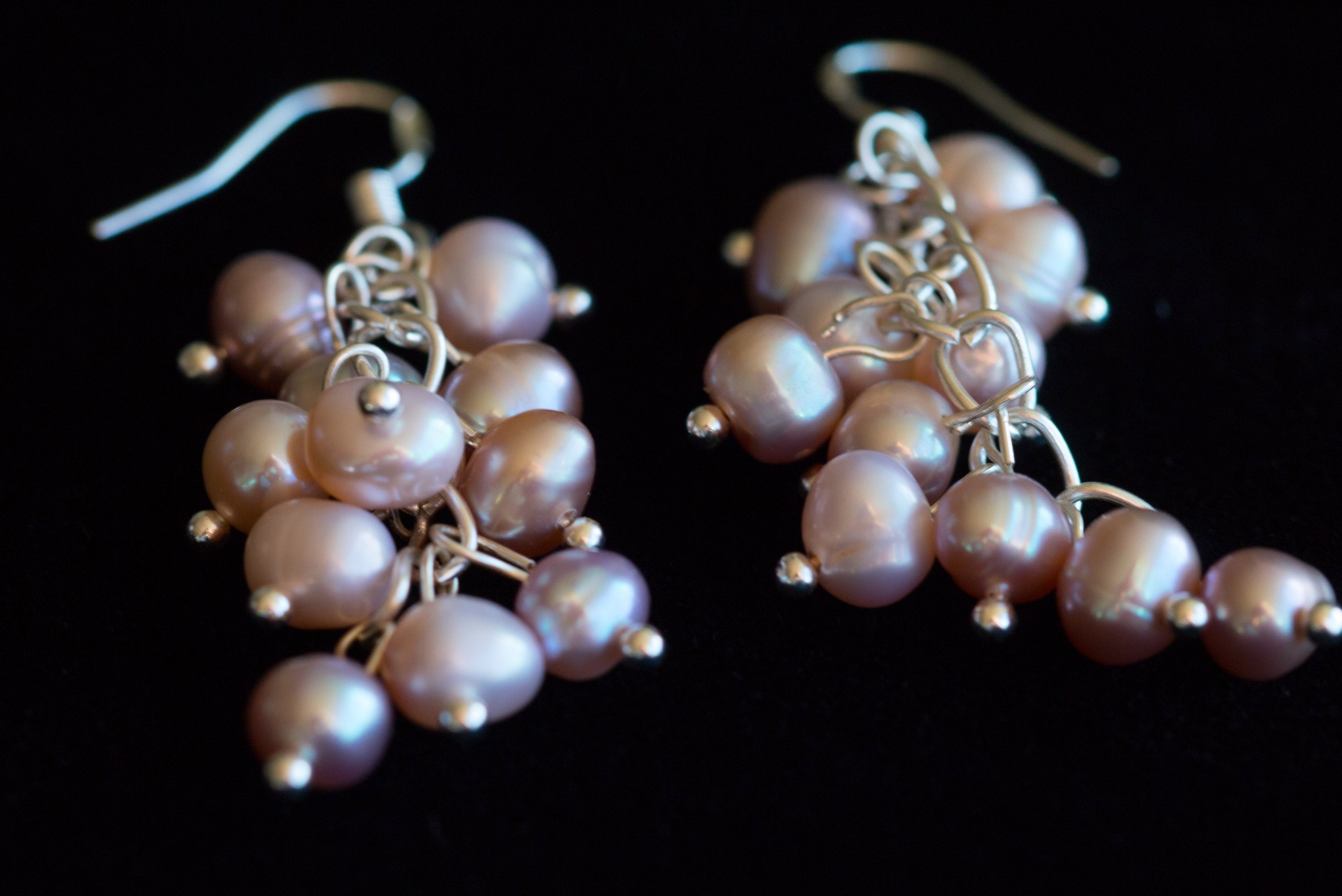 Pearl Berry Chandelier Earrings
