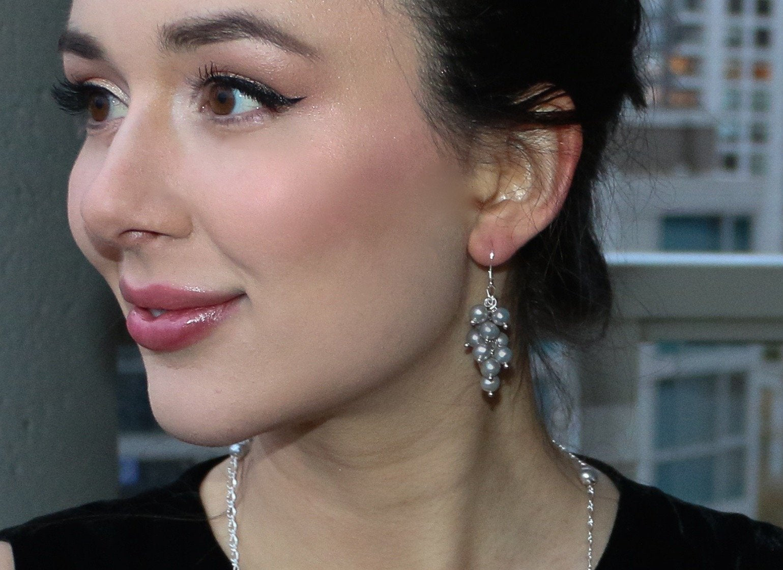 Pearl Berry Chandelier Earrings