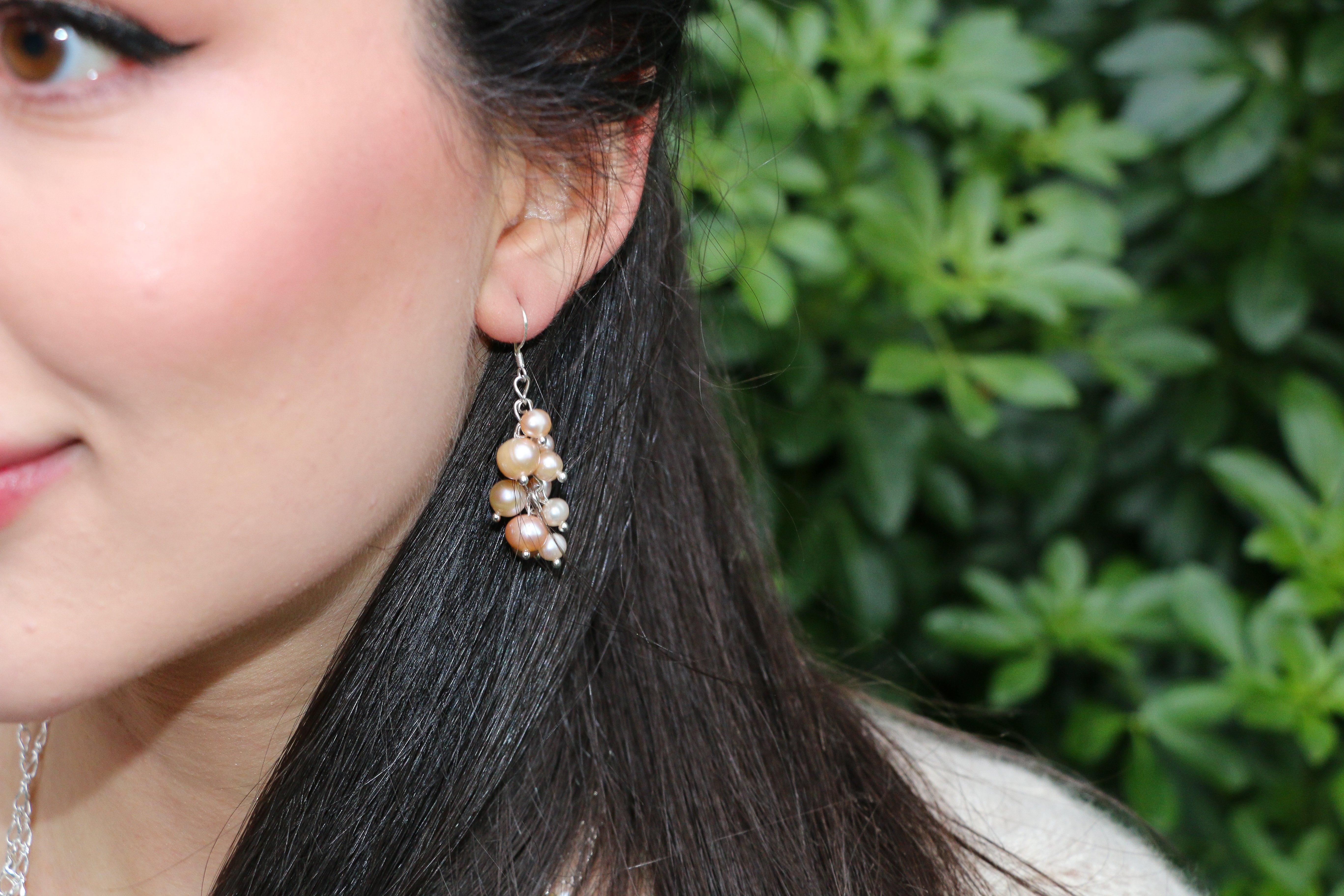 Pearl Berry Chandelier Earrings
