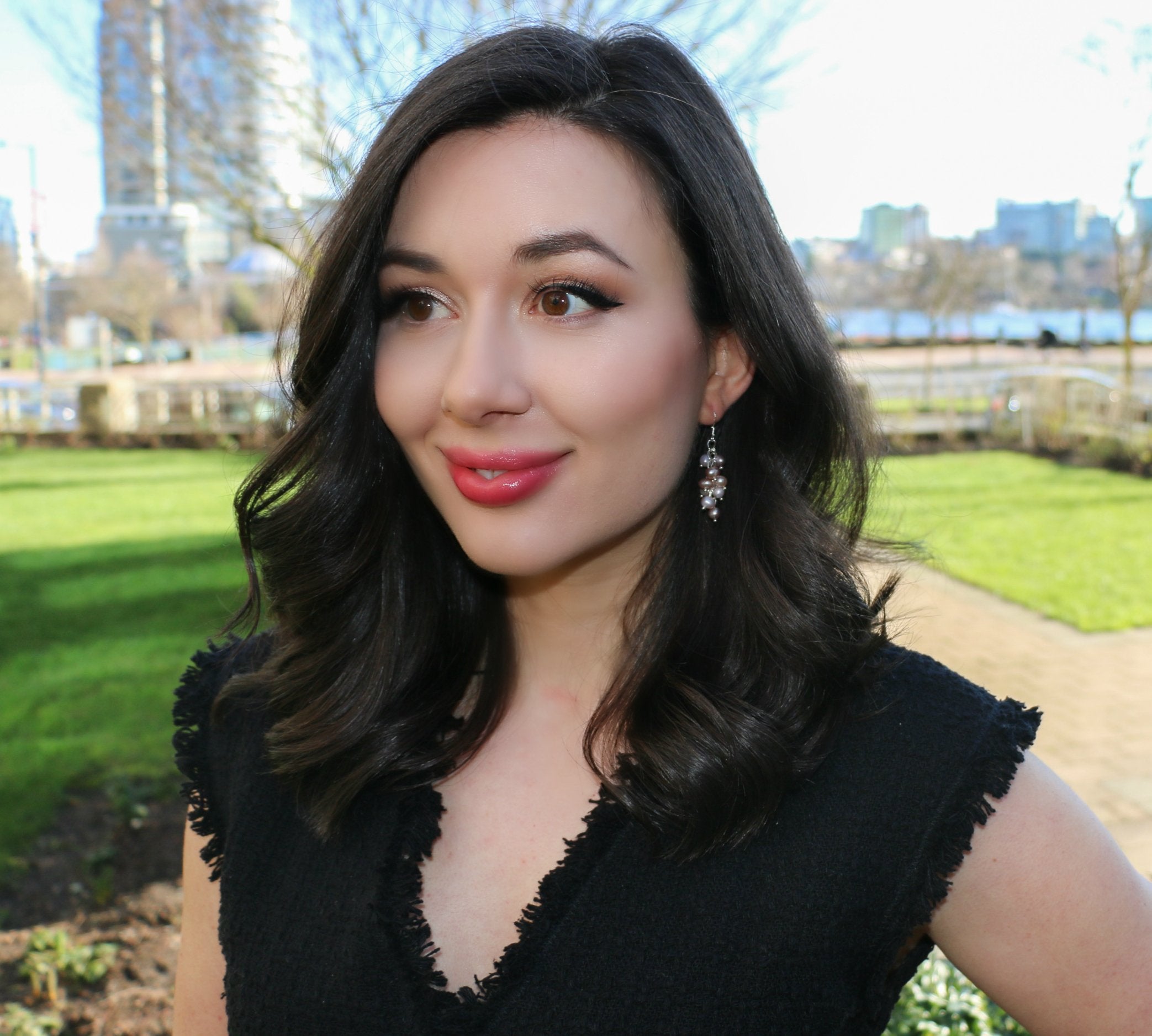 Pearl Berry Chandelier Earrings