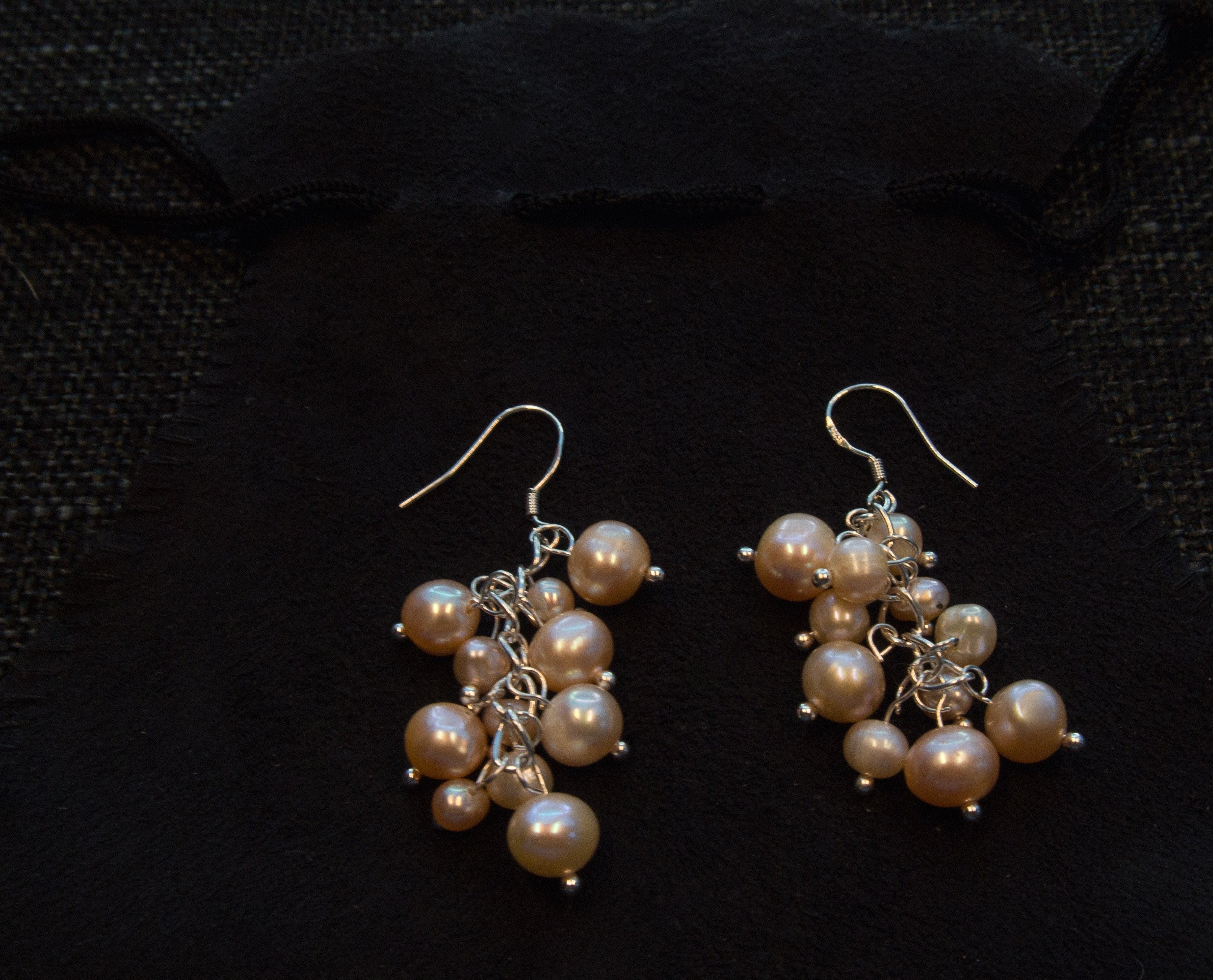 Pearl Berry Chandelier Earrings