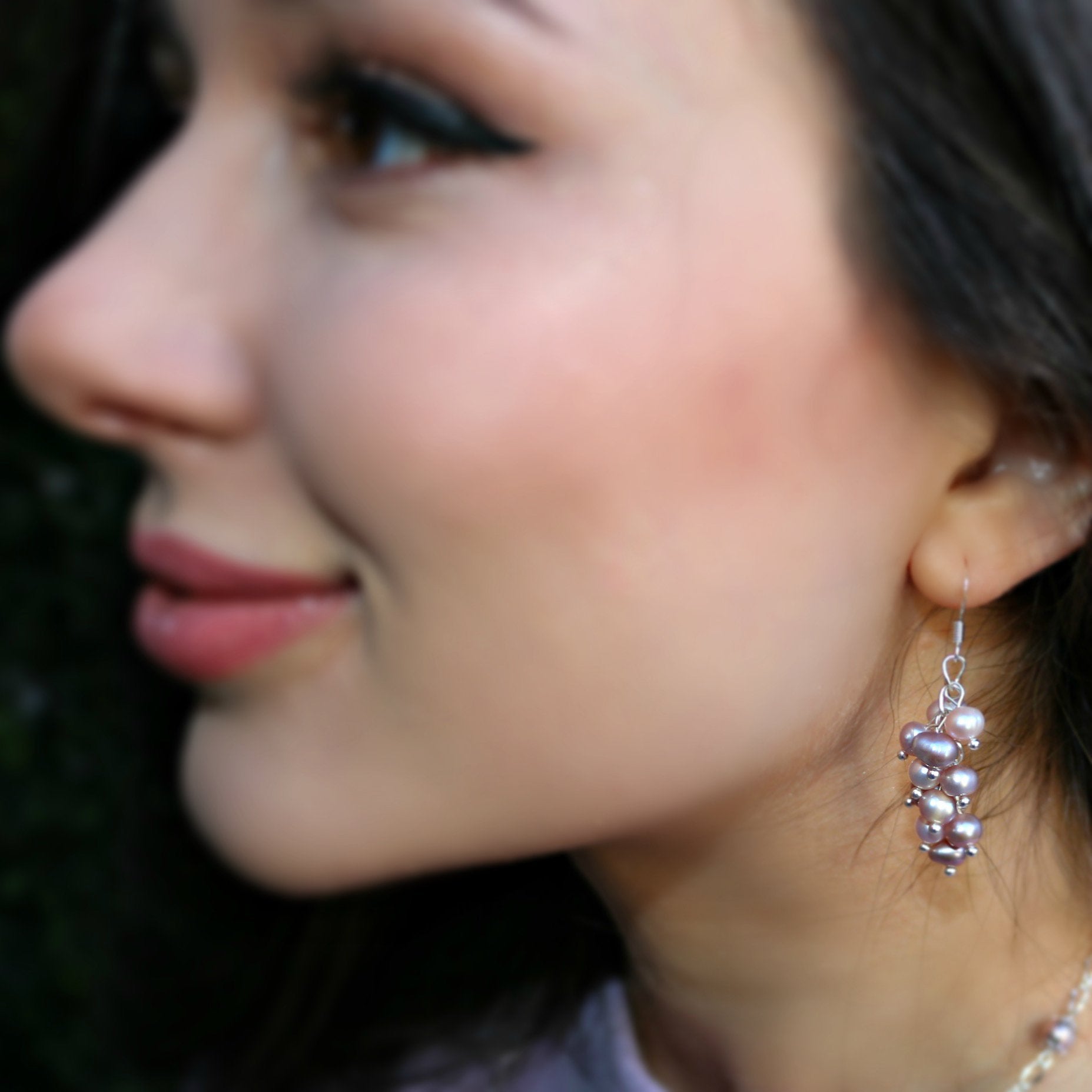 Pearl Berry Chandelier Earrings