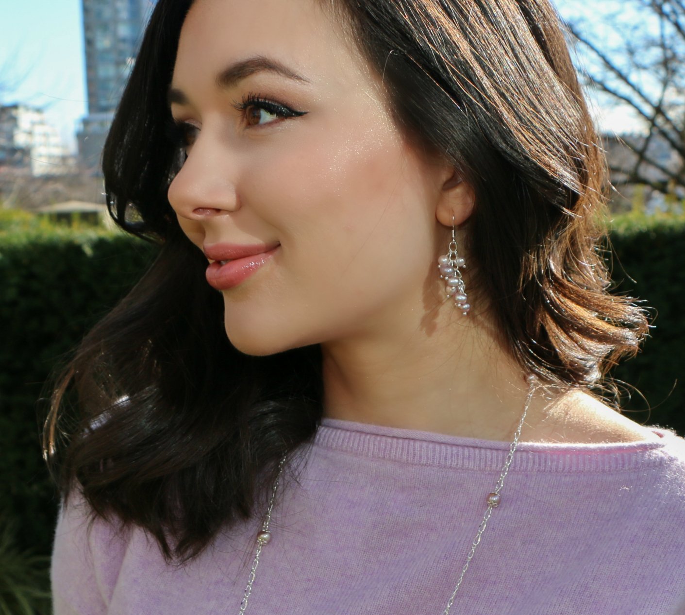 Pearl Berry Chandelier Earrings