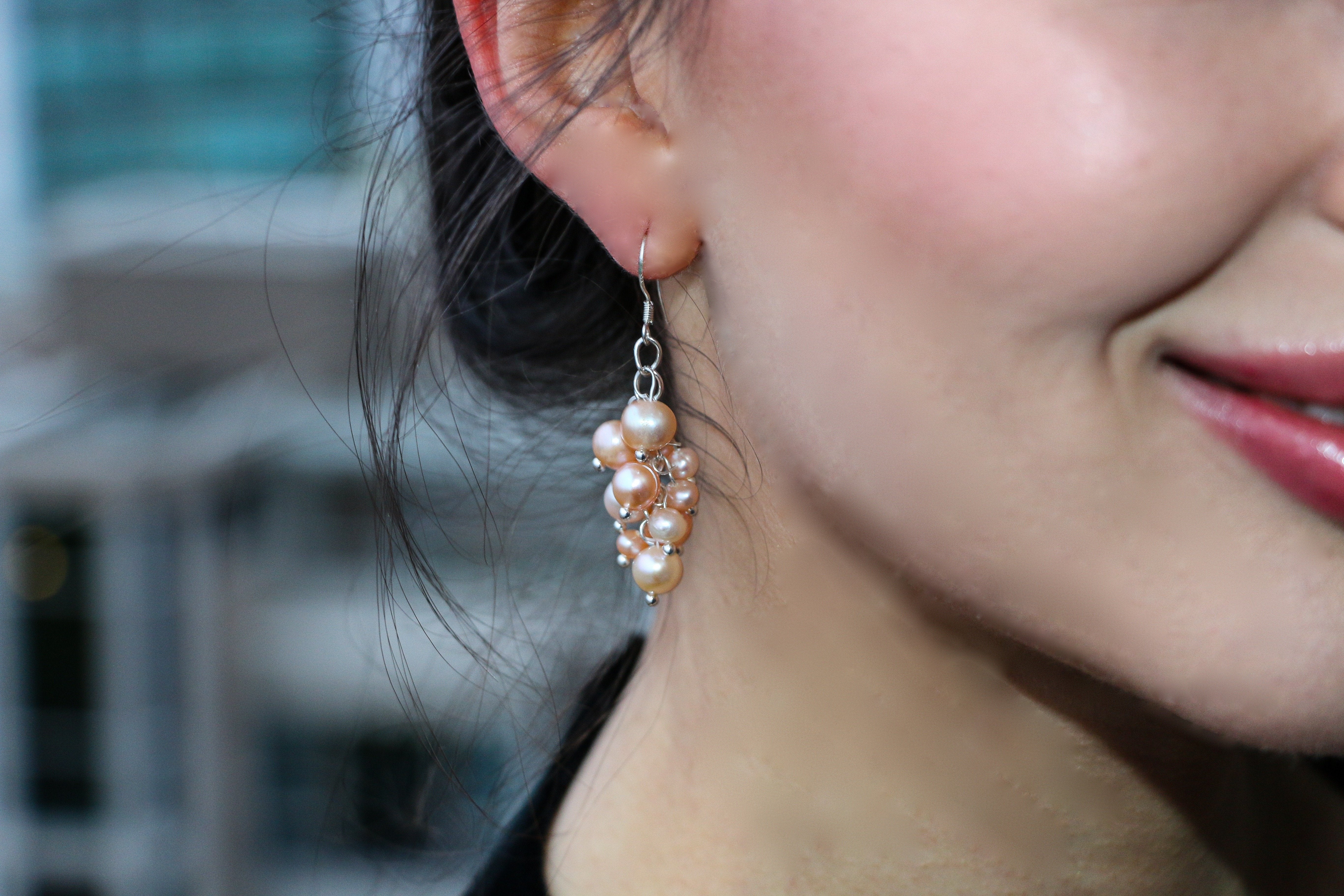 Pearl Berry Chandelier Earrings