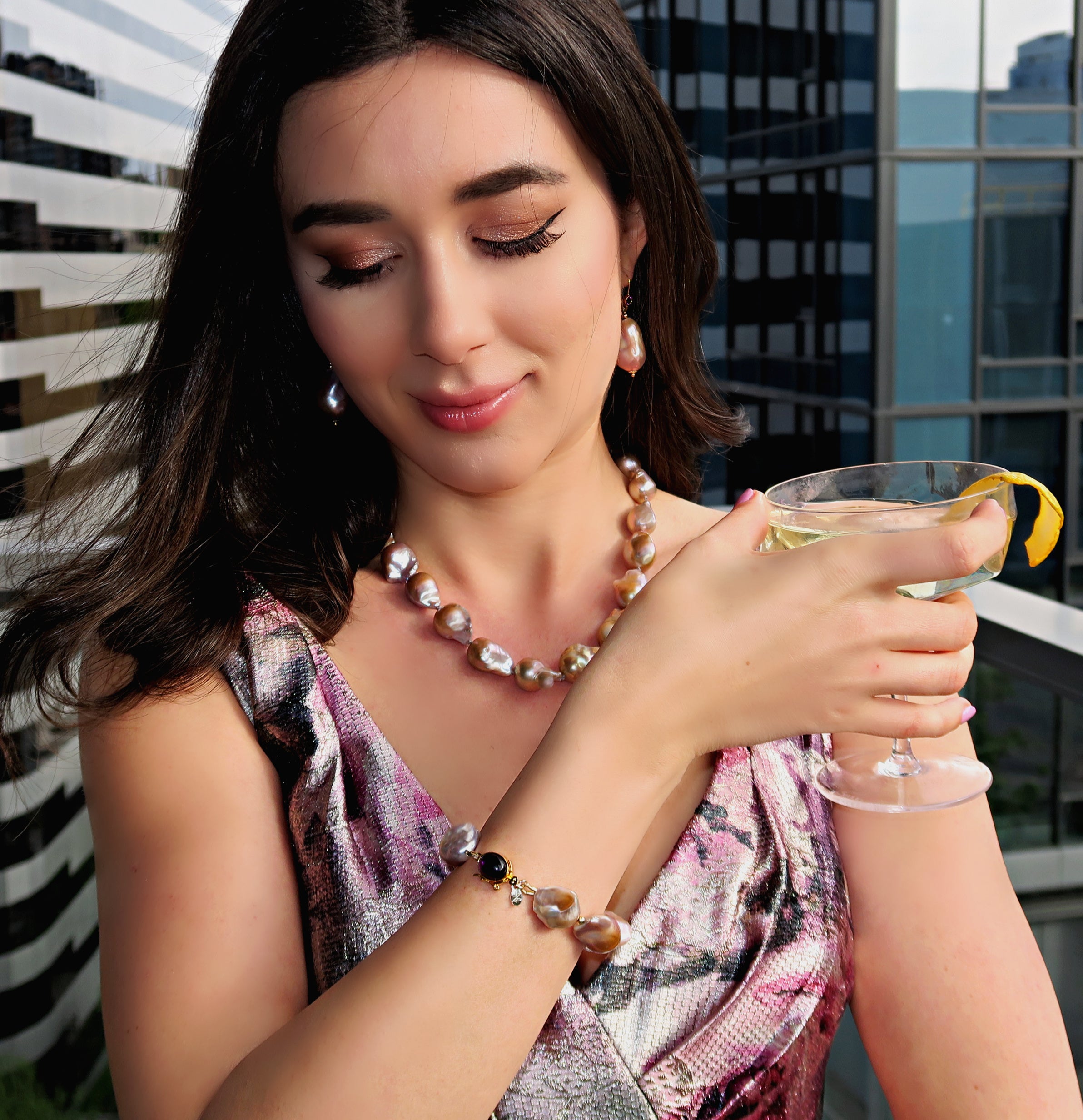 Orchidée Royale Baroque Hand-Knotted Bracelet