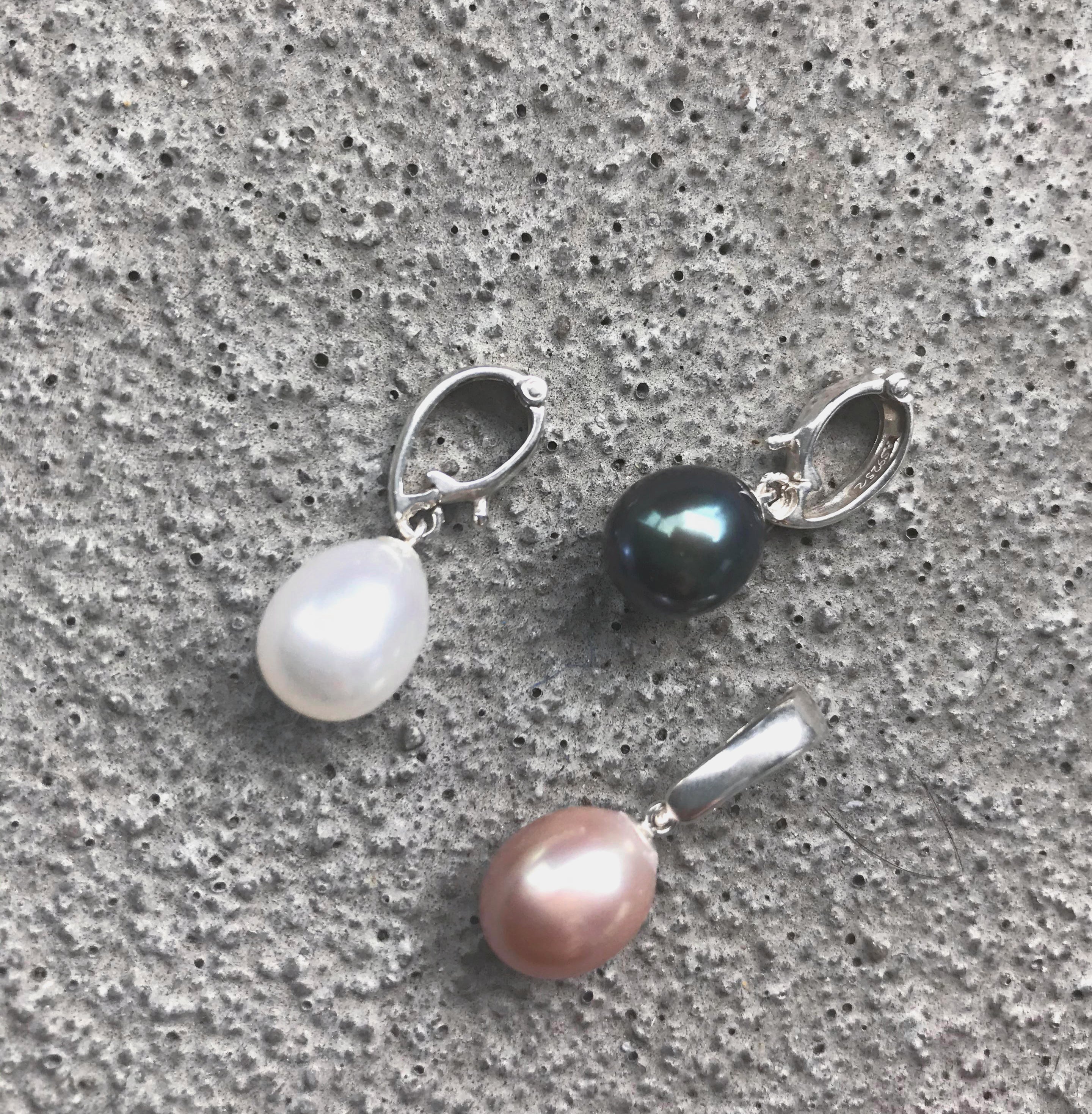 Anjou Pearl Sterling Silver Clip Pendant