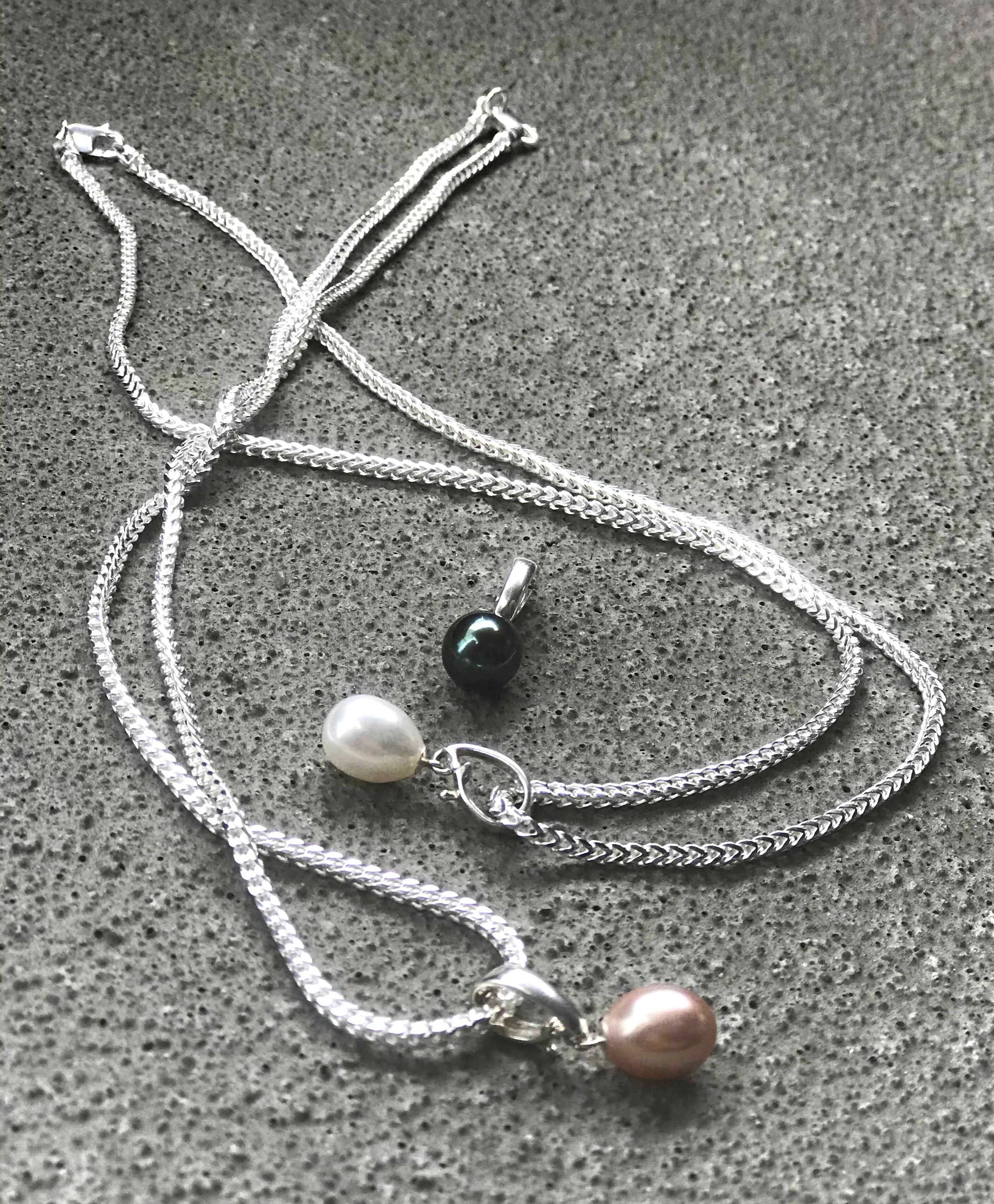 Anjou Pearl Sterling Silver Clip Pendant