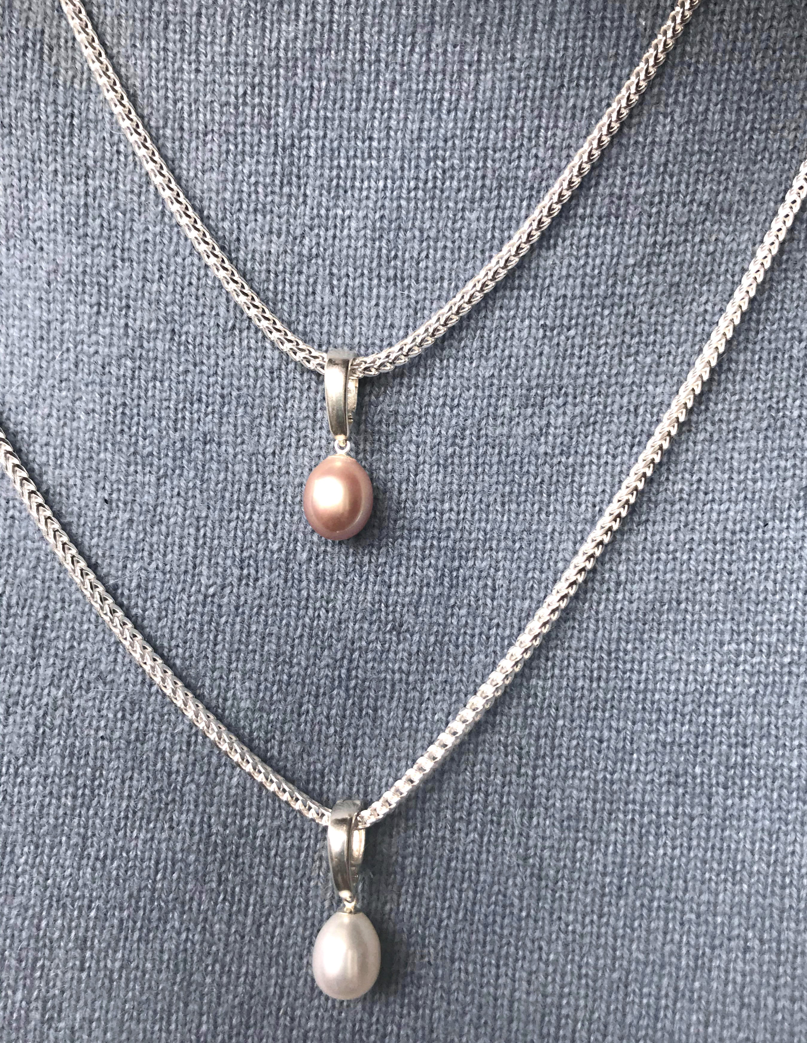 Anjou Pearl Sterling Silver Clip Pendant