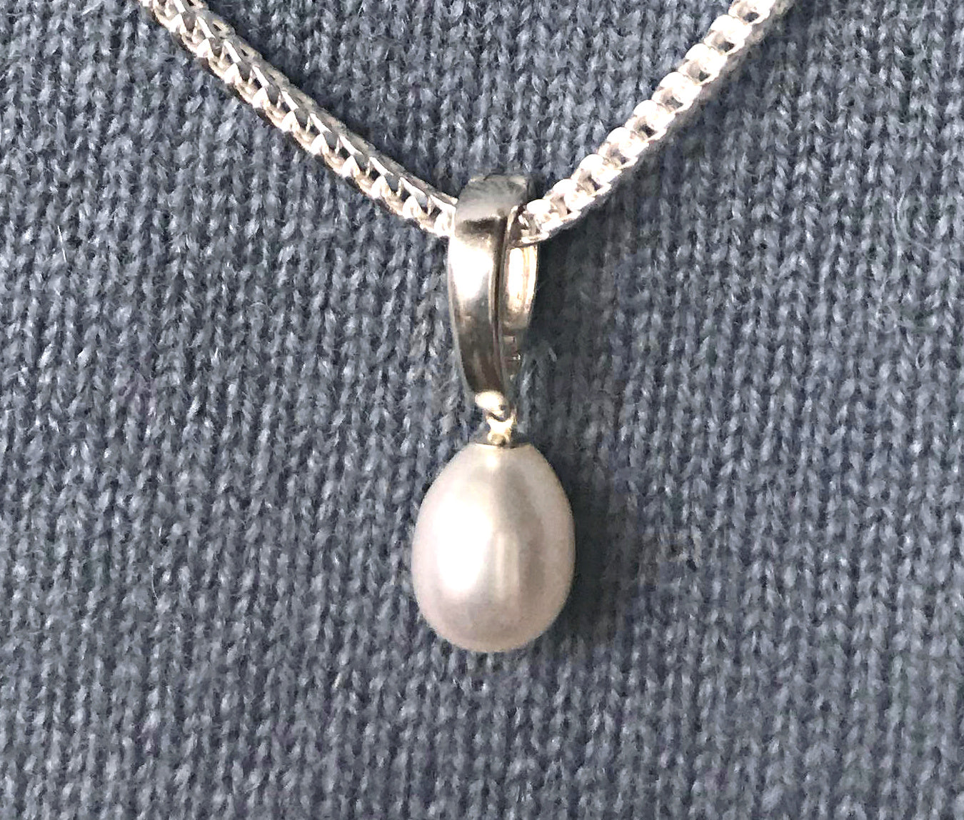 Anjou Pearl Sterling Silver Clip Pendant