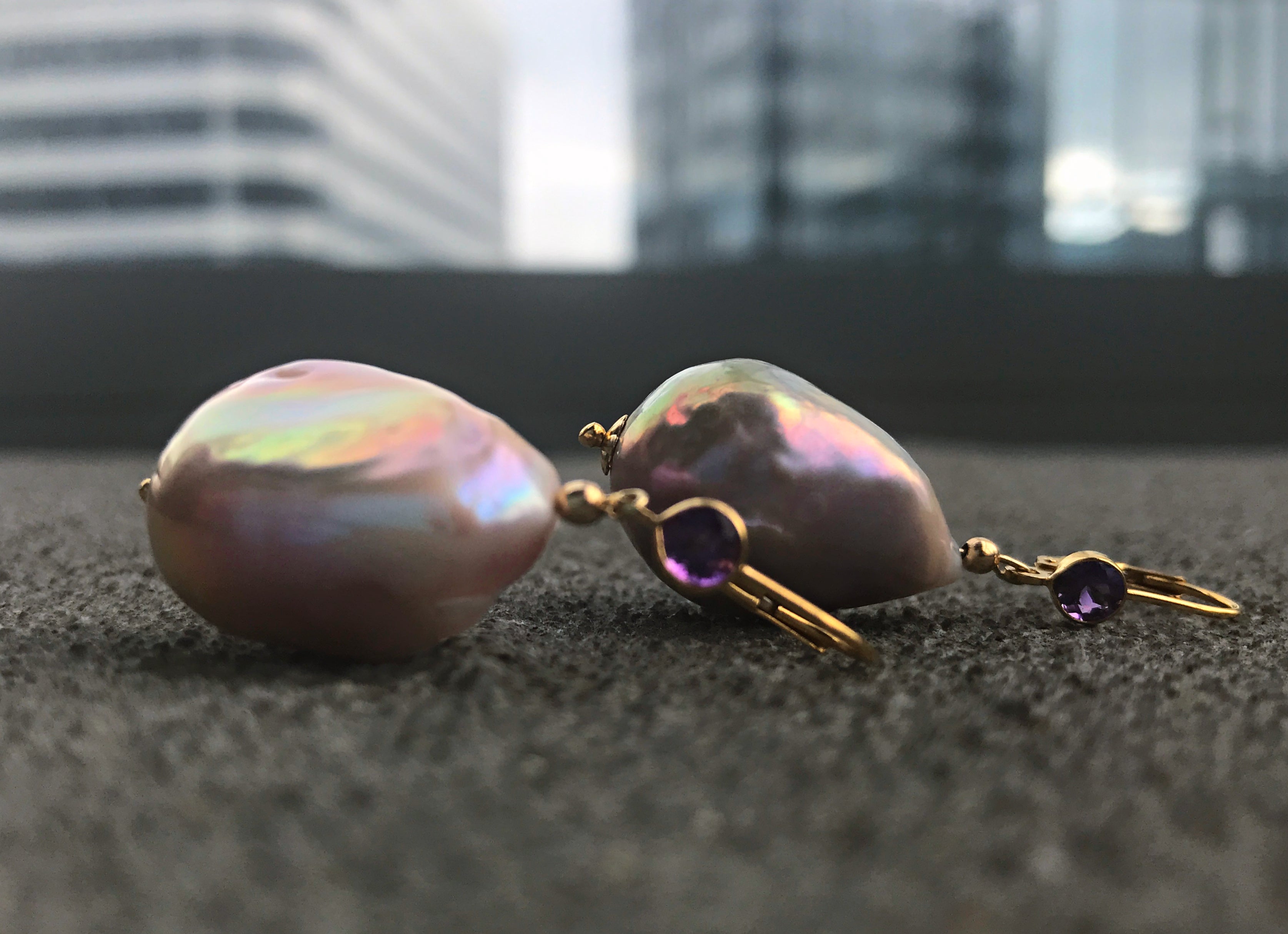 Orchidée Royale Amethyst Baroque Earrings