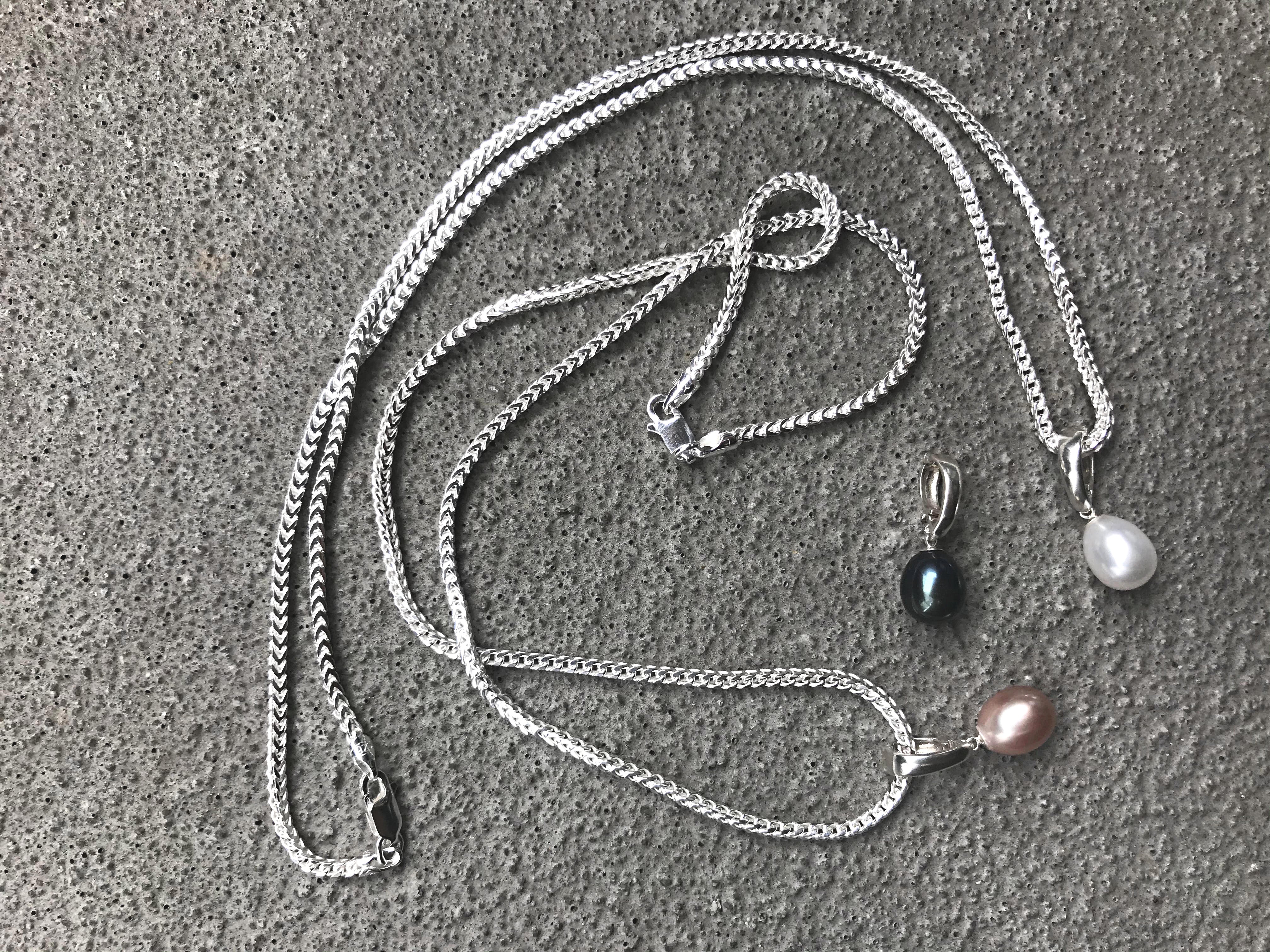 Anjou Pearl Sterling Silver Clip Pendant