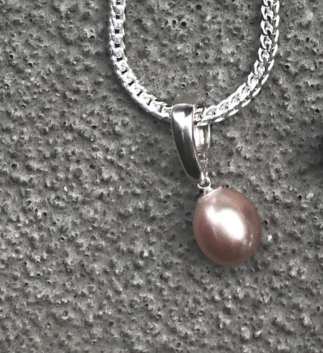 Anjou Pearl Sterling Silver Clip Pendant