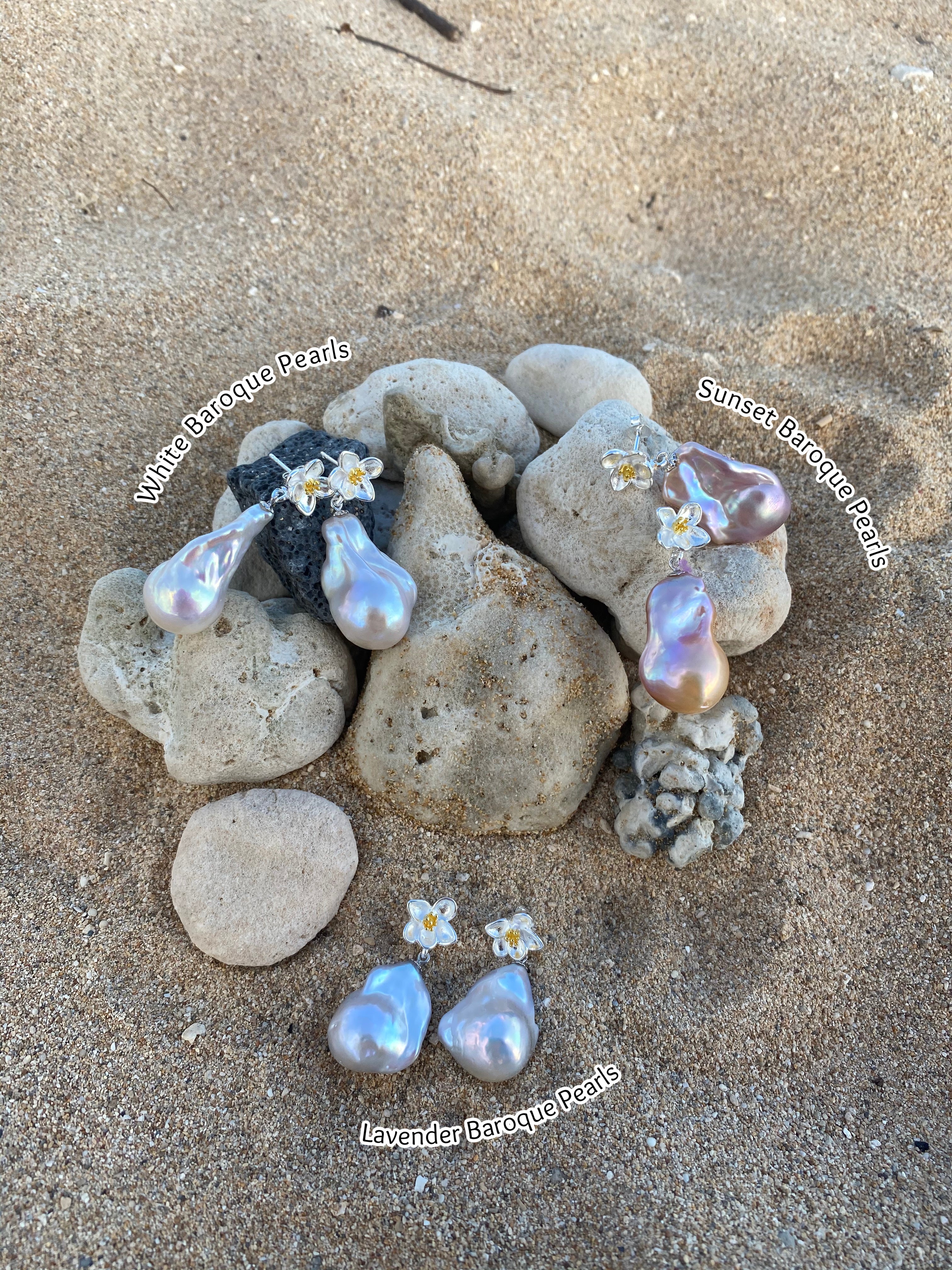 Gardenia Baroque Pearl Earrings