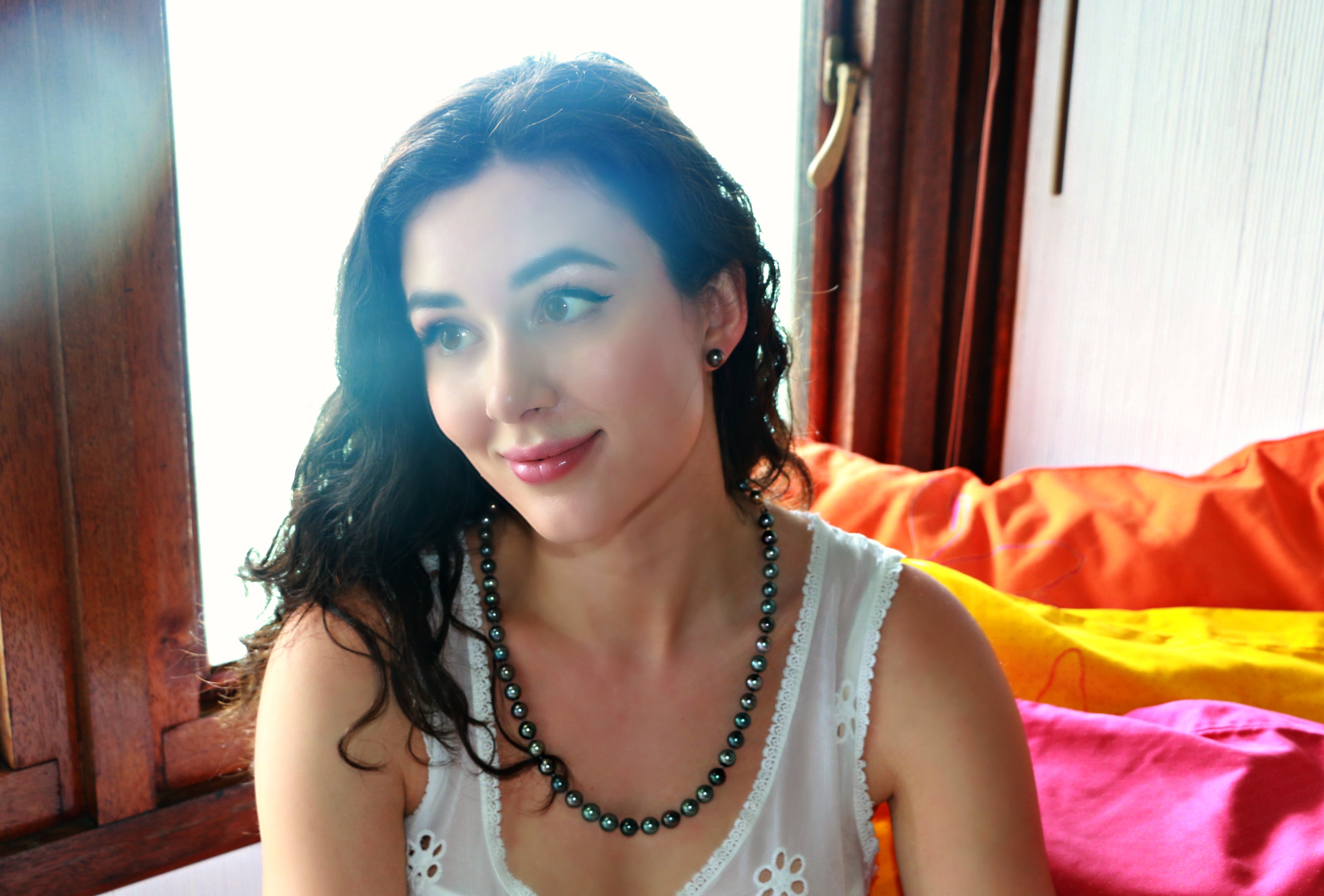 Tahitian Pearl Hand-Knotted Silk Necklace