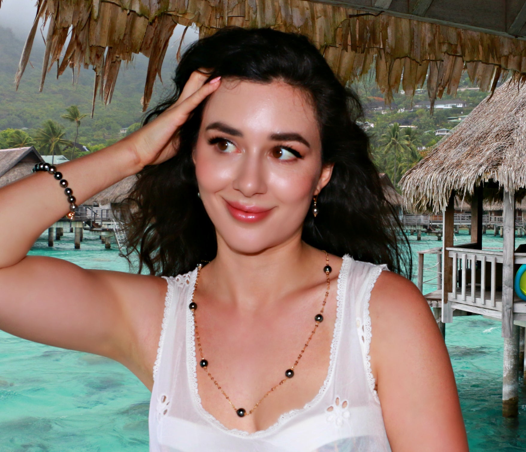 Tahitian Pearl Long Dew Drop Chain