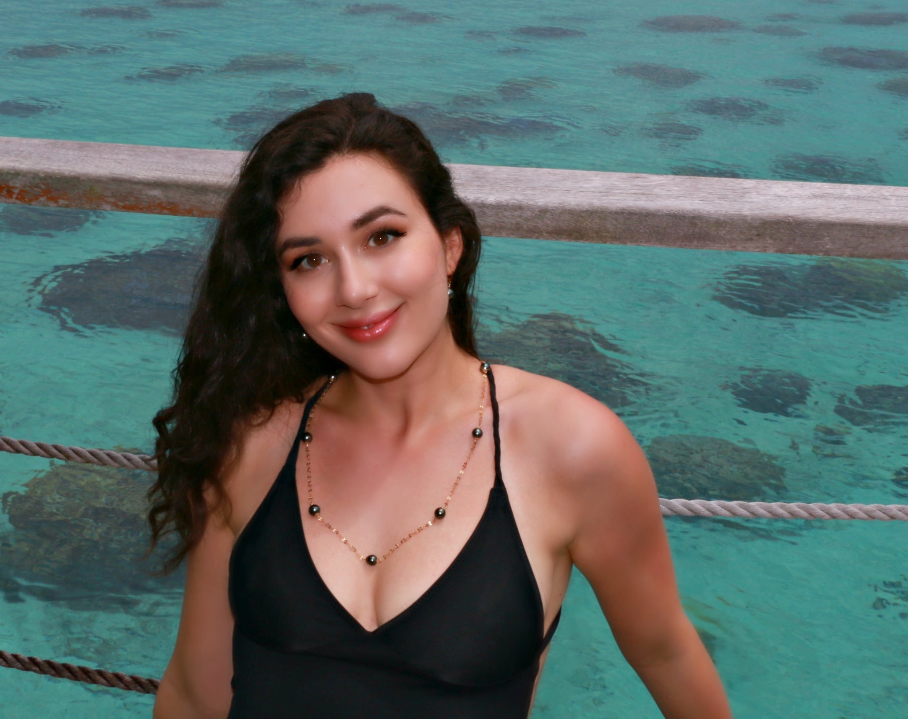 Tahitian Pearl Long Dew Drop Chain