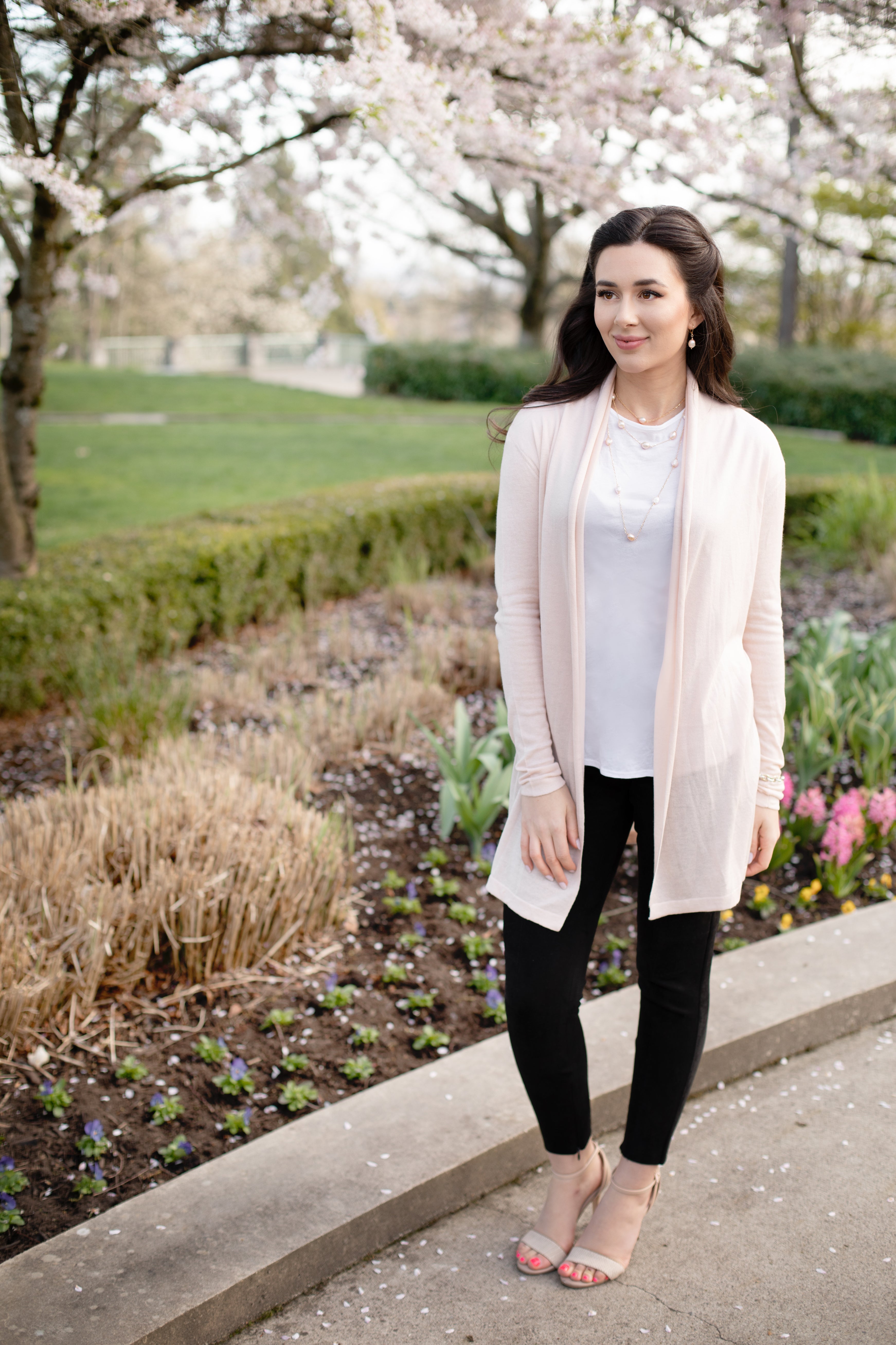 Strawberries and Cream Shawl Collar Cardigan