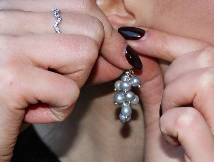 Pearl Berry Chandelier Earrings