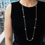 Dew Drop Pearl Silver Chain Necklace