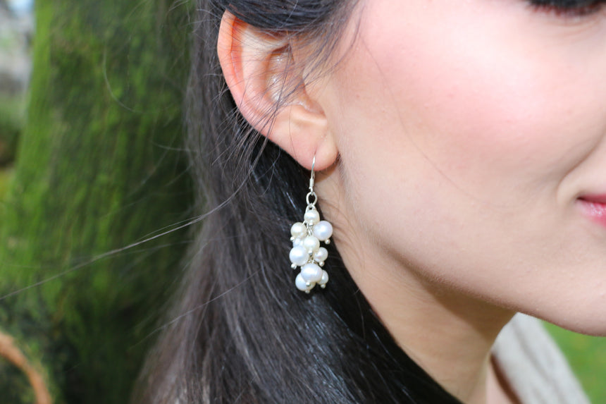 Pearl Berry Chandelier Earrings