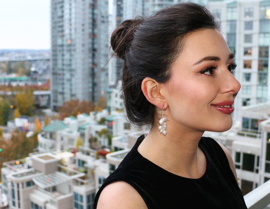 Pearl Berry Chandelier Earrings