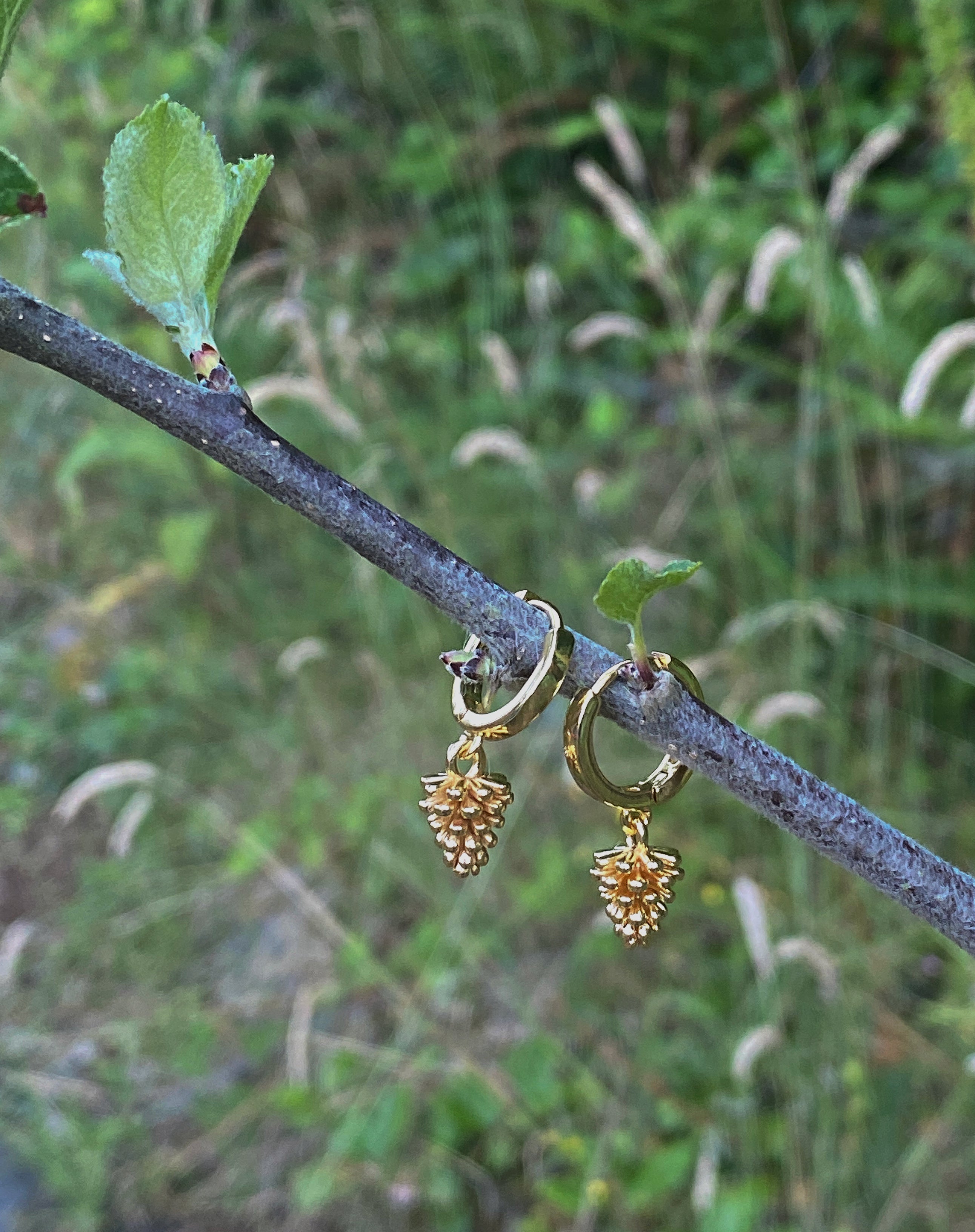 Pinecone Hoop Earrings