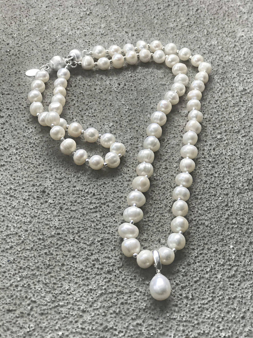 Anjou Pearl Sterling Silver Clip Pendant