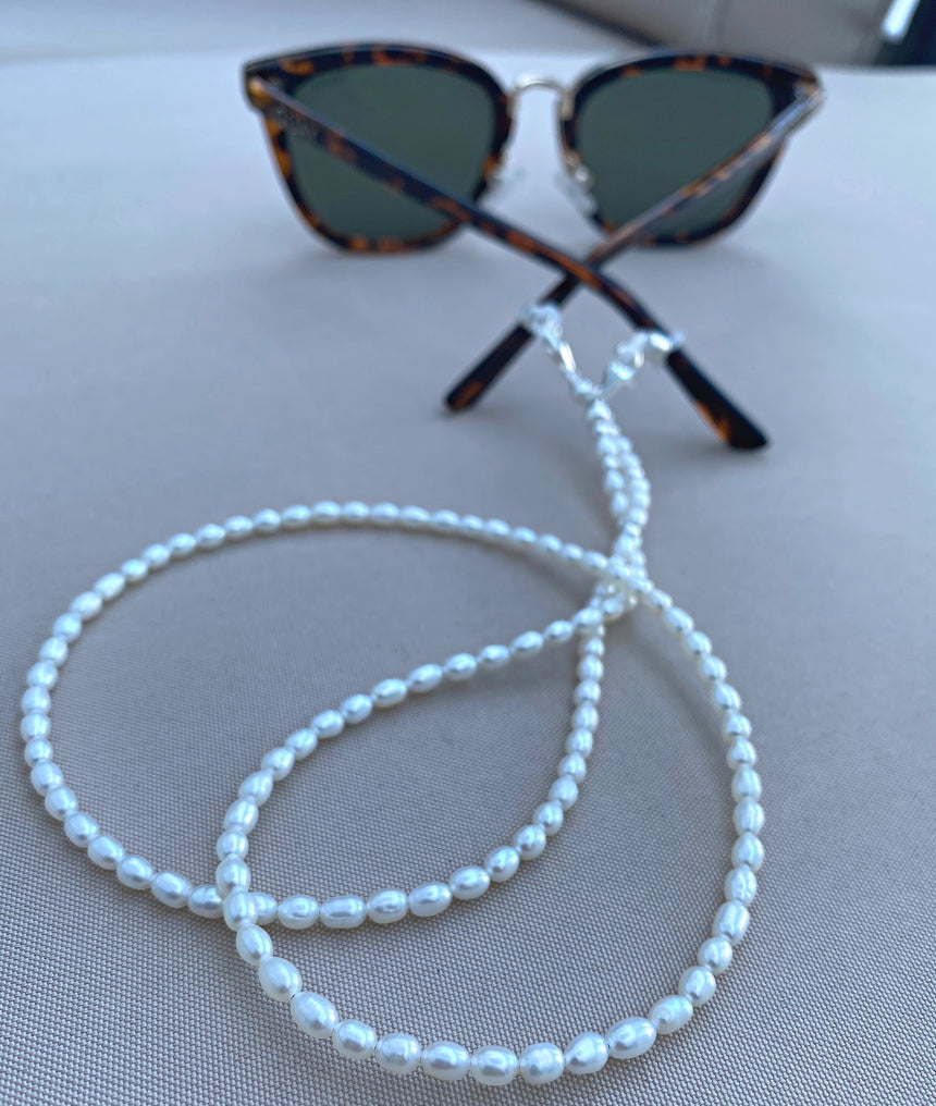 Convertible Freshwater Pearl Sunglass, Mask Chain, and Necklace