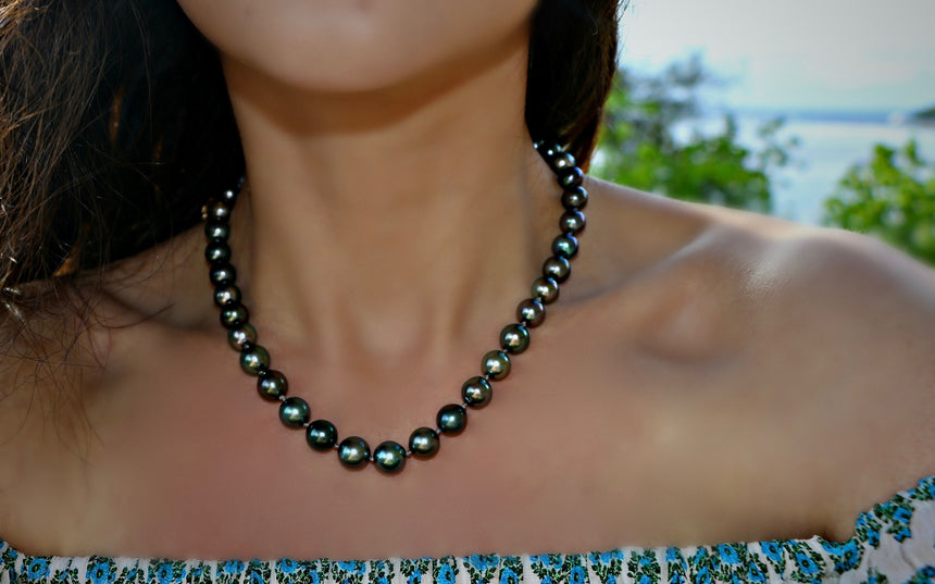 Tahitian Pearl Hand-Knotted Silk Necklace