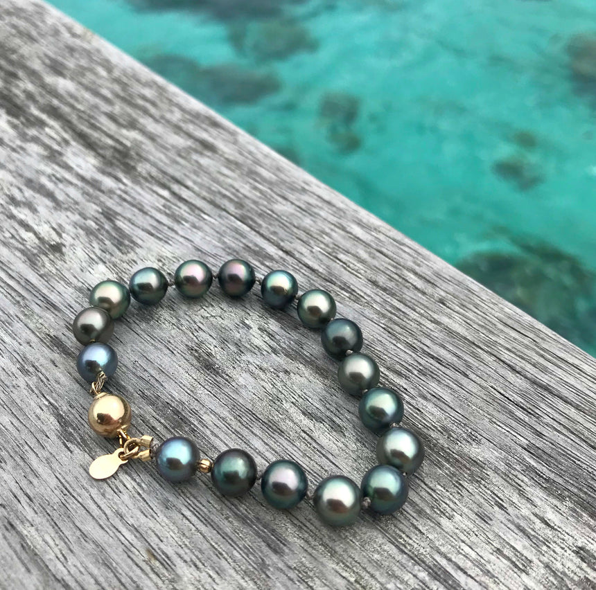 Tahitian Pearl Hand-Knotted Silk Bracelet