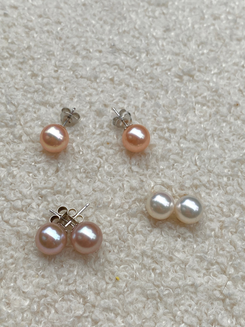 Luxury 9mm Freshwater Pearl Stud Earrings