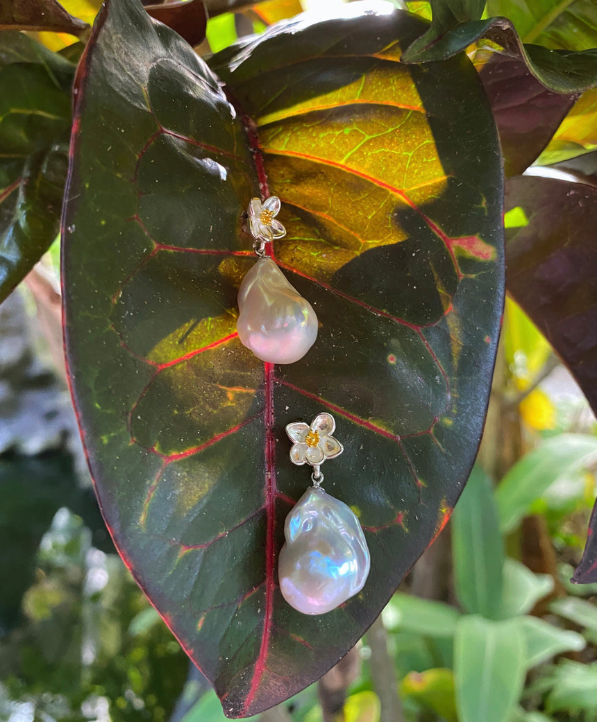 Gardenia Baroque Pearl Earrings