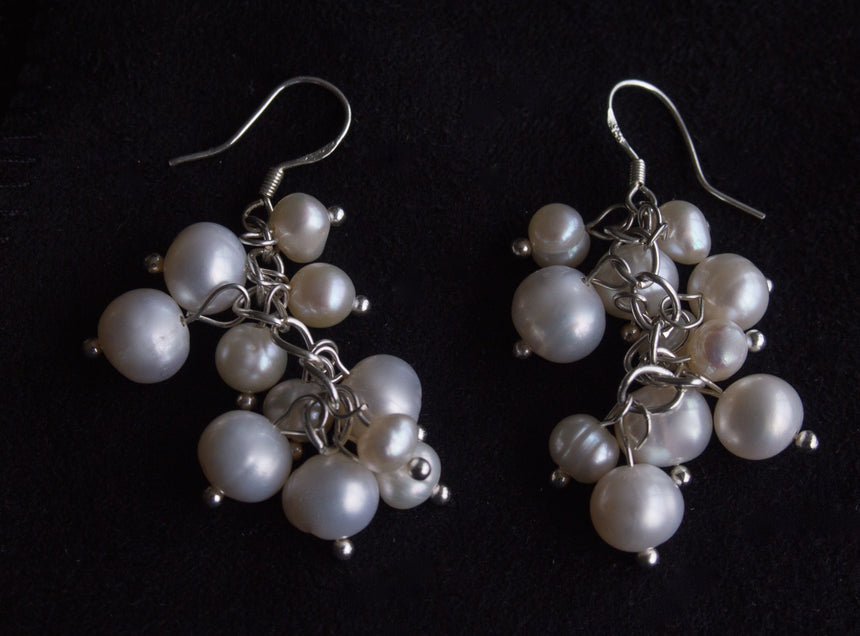 Pearl Berry Chandelier Earrings