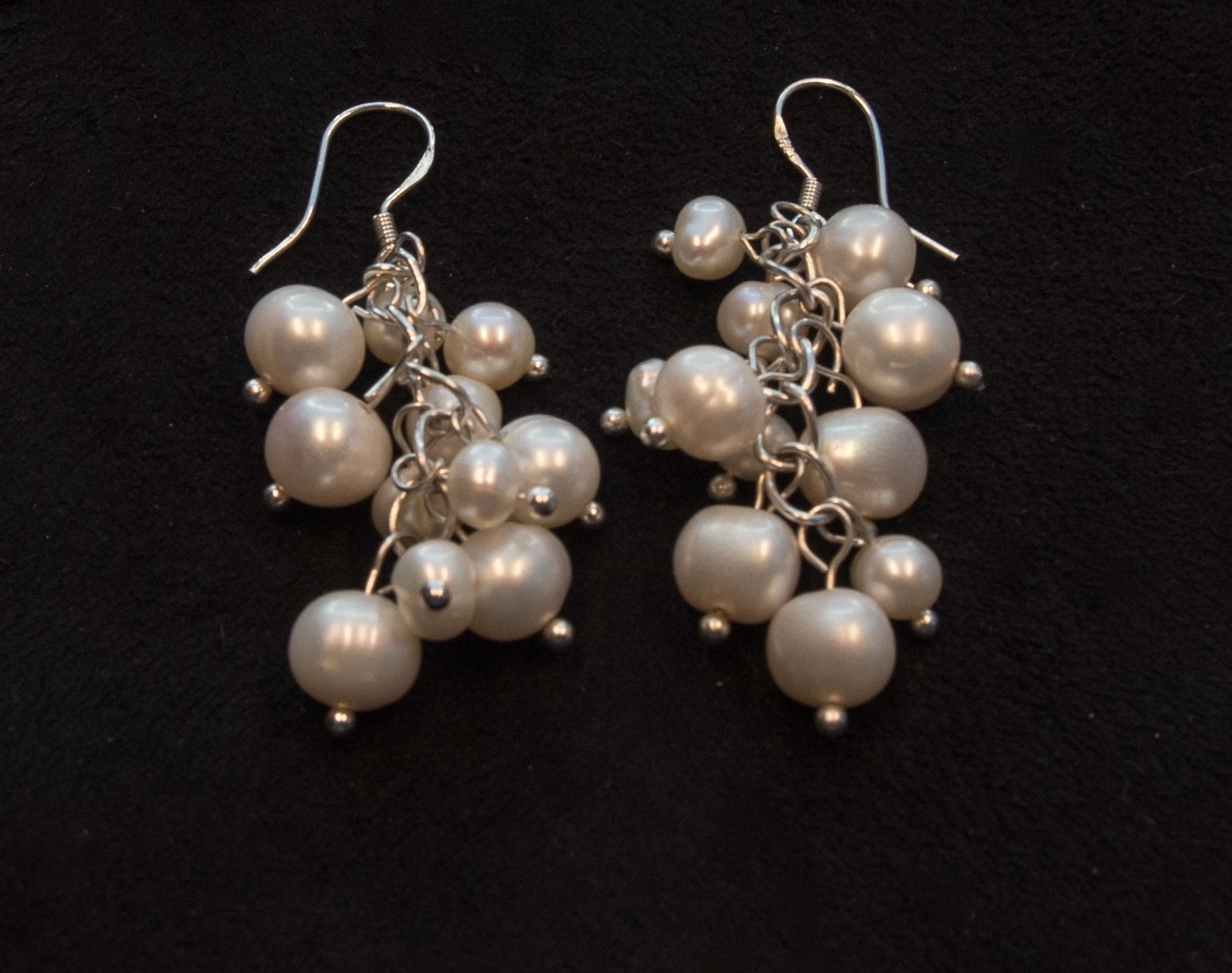 Pearl Berry Chandelier Earrings