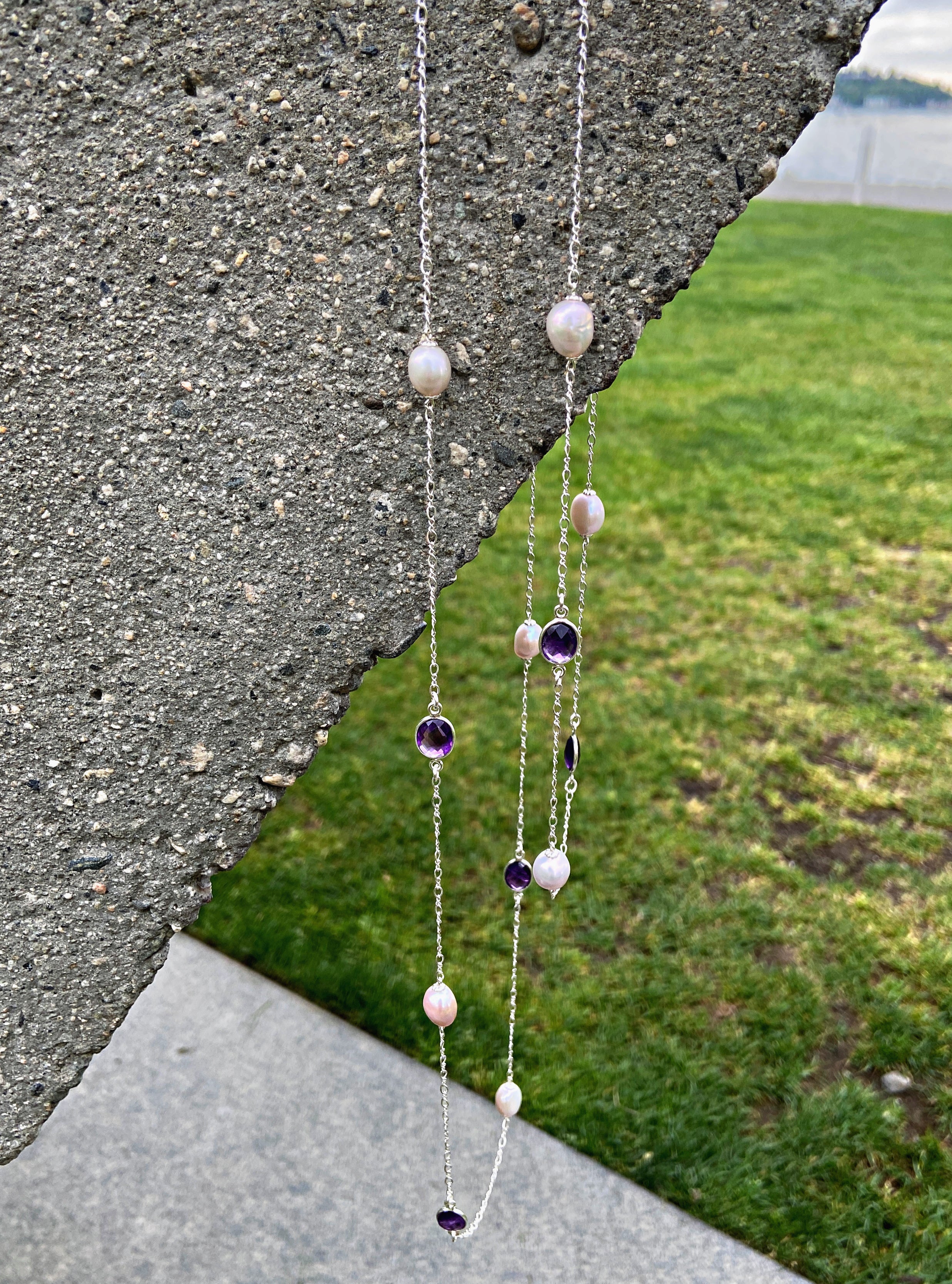 Petite Orchidée Amethyst Chain Necklace
